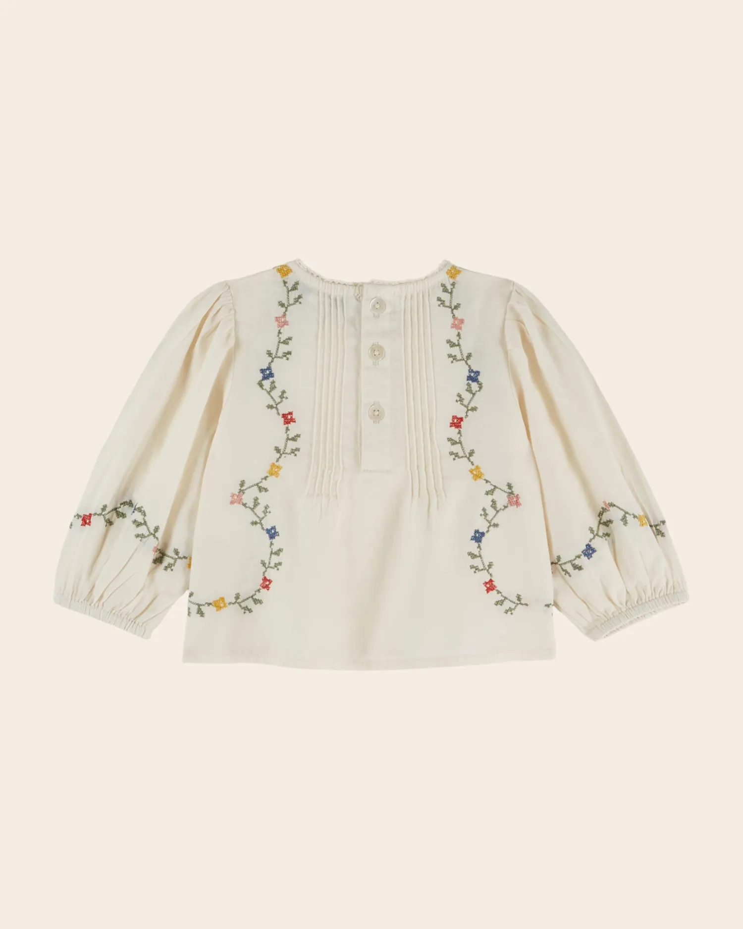 Emile et Ida Guirlande bluse ecru pige broderet