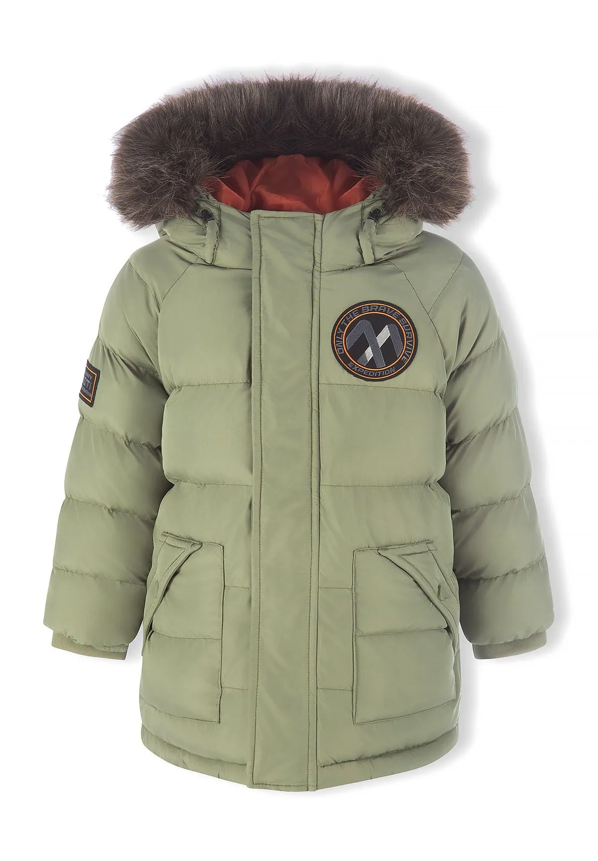 Minoti 45222 parka oliven aftagelig pels drenge