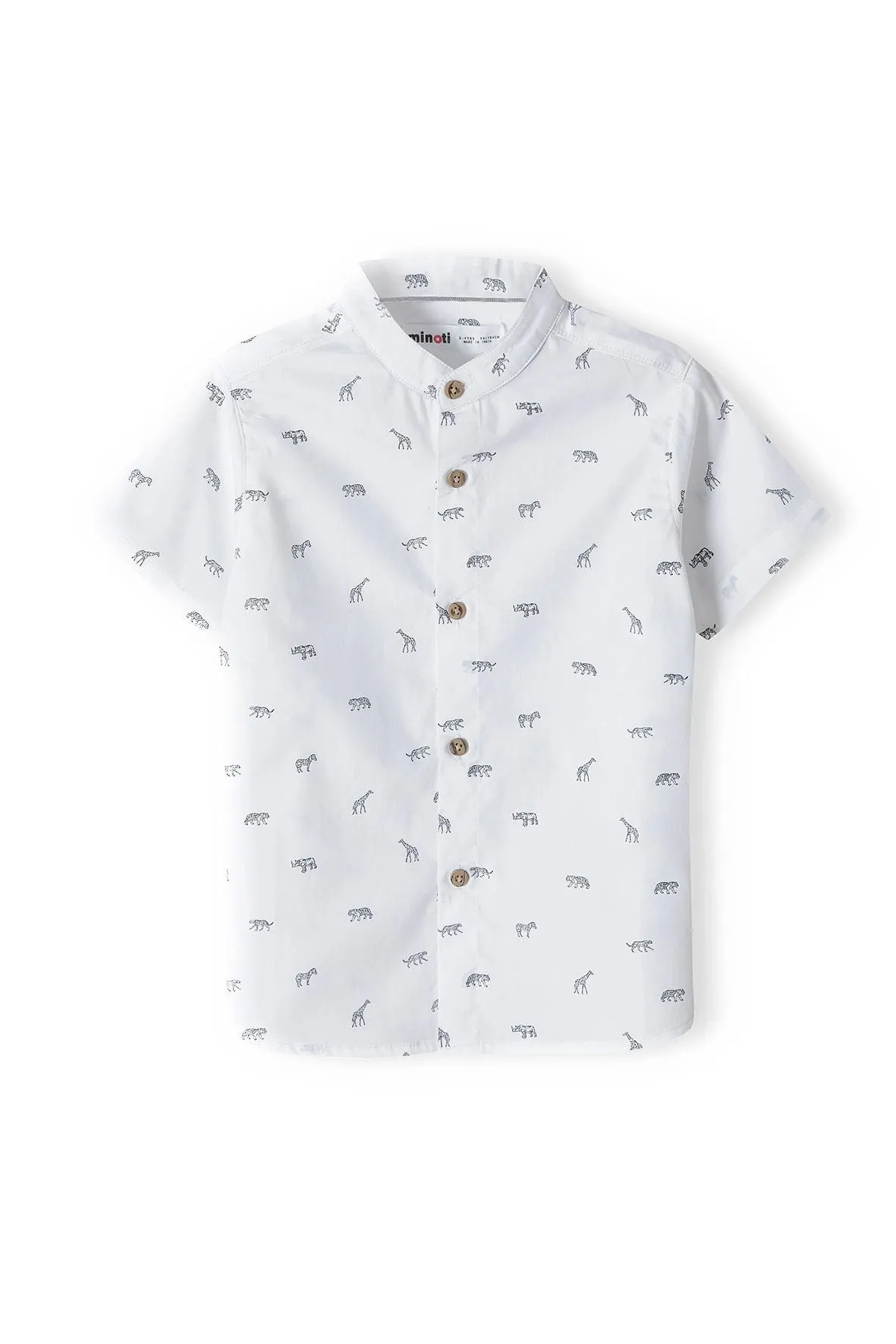 Minoti 38158 skjorte hvid bomuld safarip print