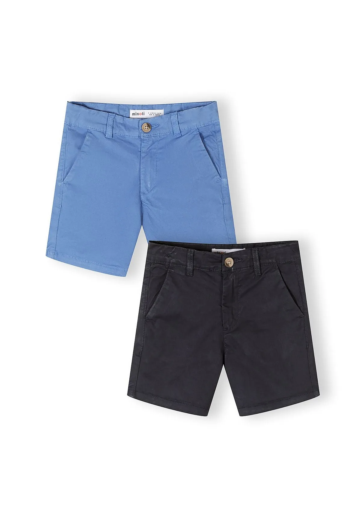 Minoti 44926 chinos shorts 2-pak blå drenge canvas