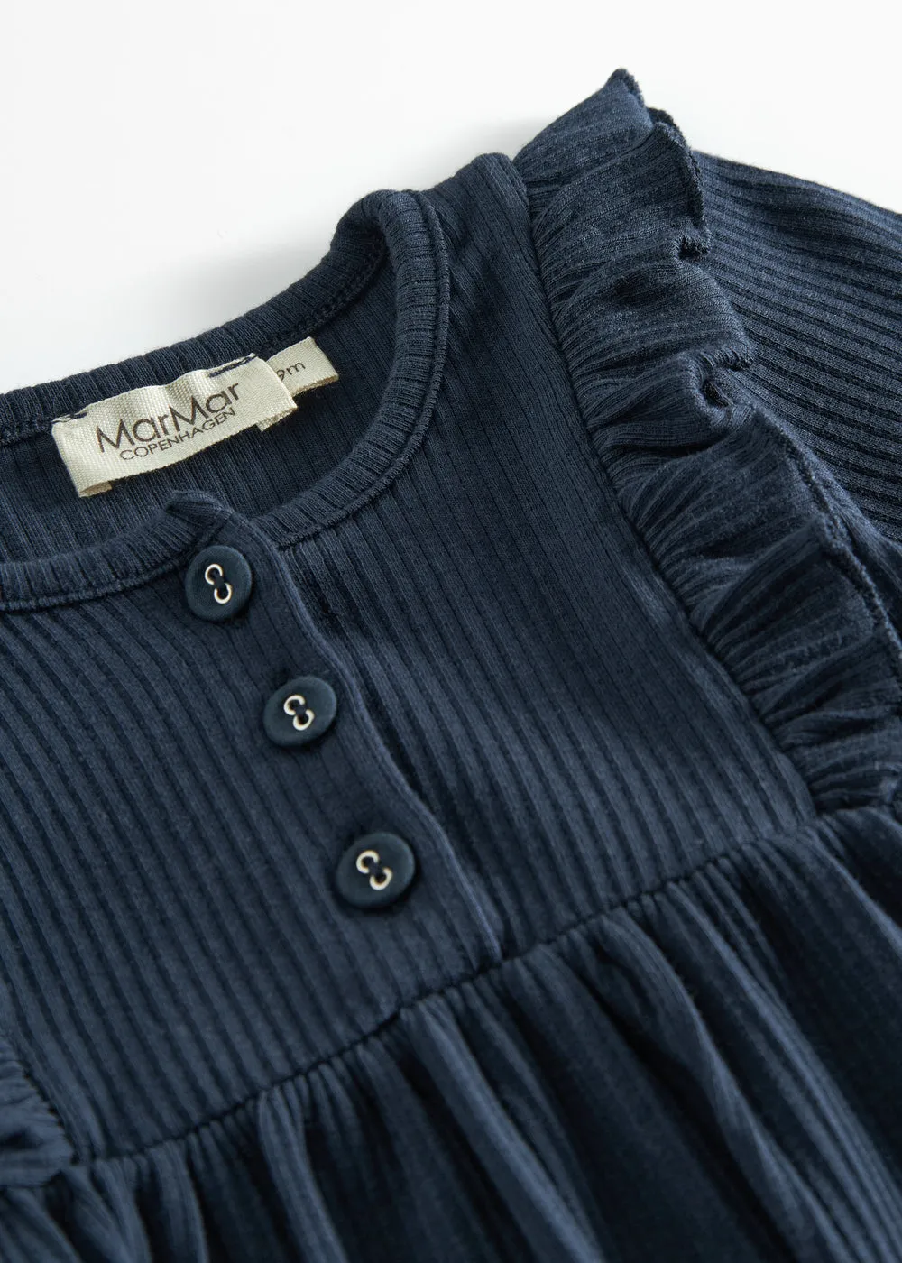 MarMar Rosa Frill kjole Pilot Navy rib baby