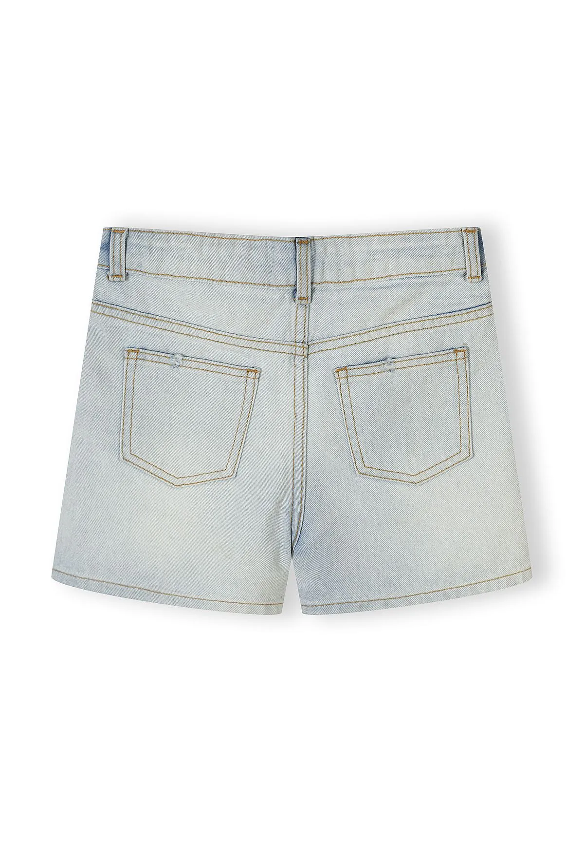 Minoti 44939 jeansshorts til piger blå 2-pak high waist
