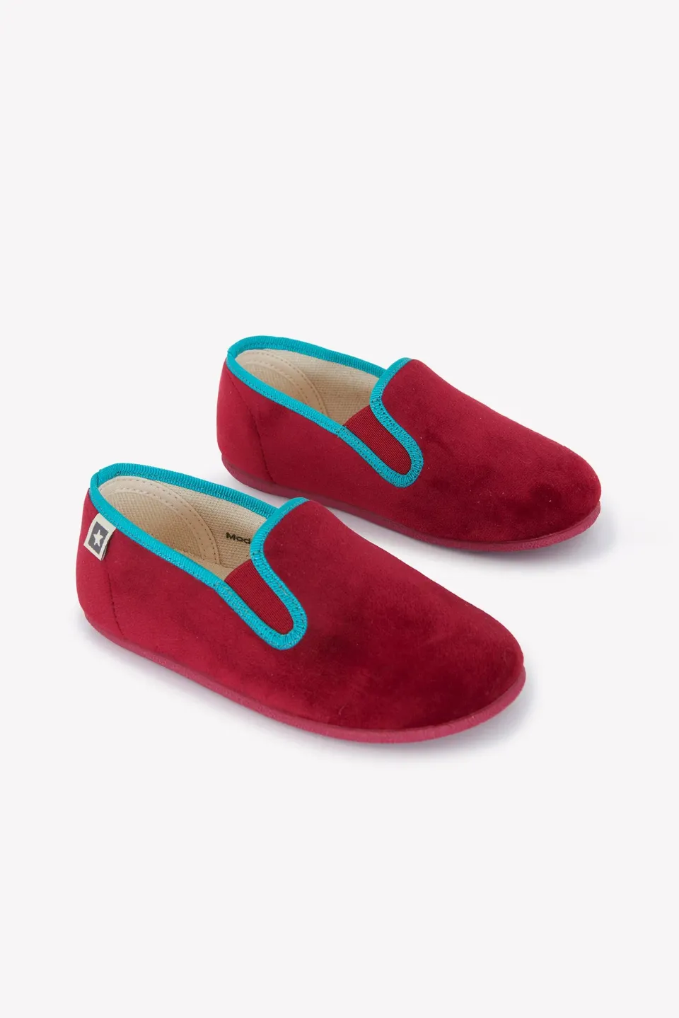 Bonton John mørkerød sutsko i velour