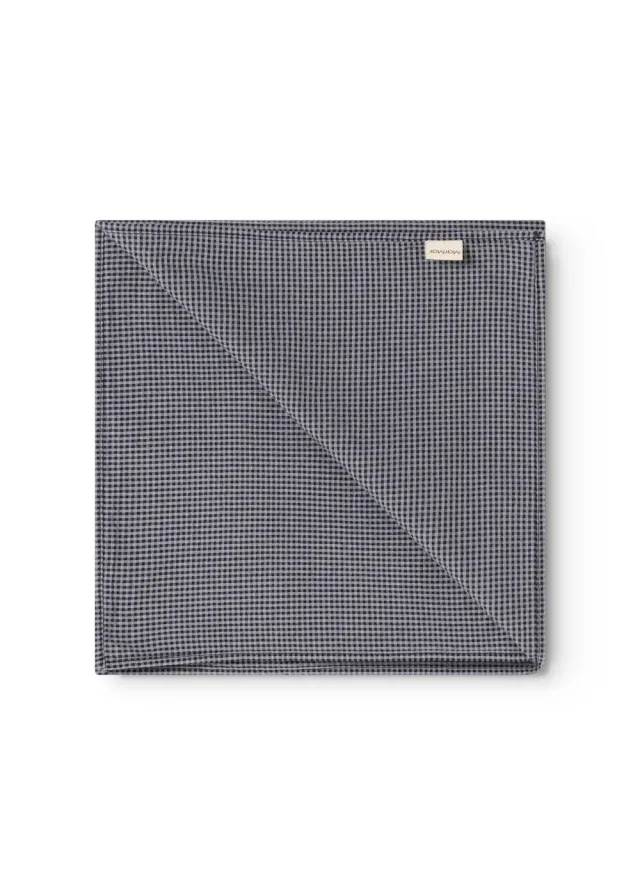 MarMar Airo tørklæde 50x50 cm pigeon blue check bomuld
