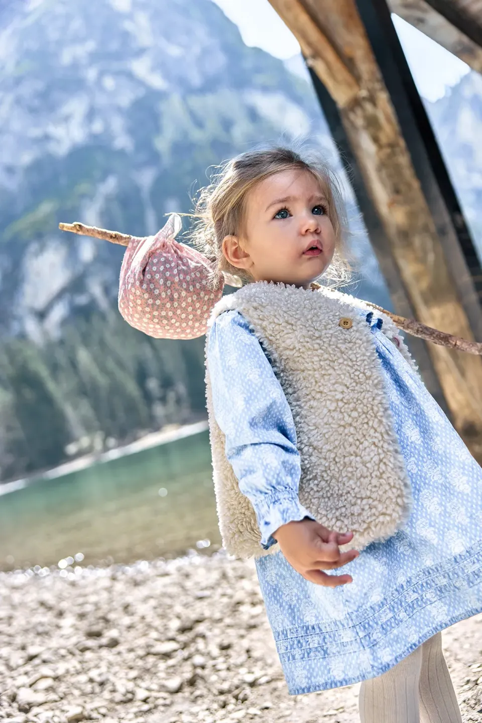 Bonton Beti Sherpa vest ecru teddy