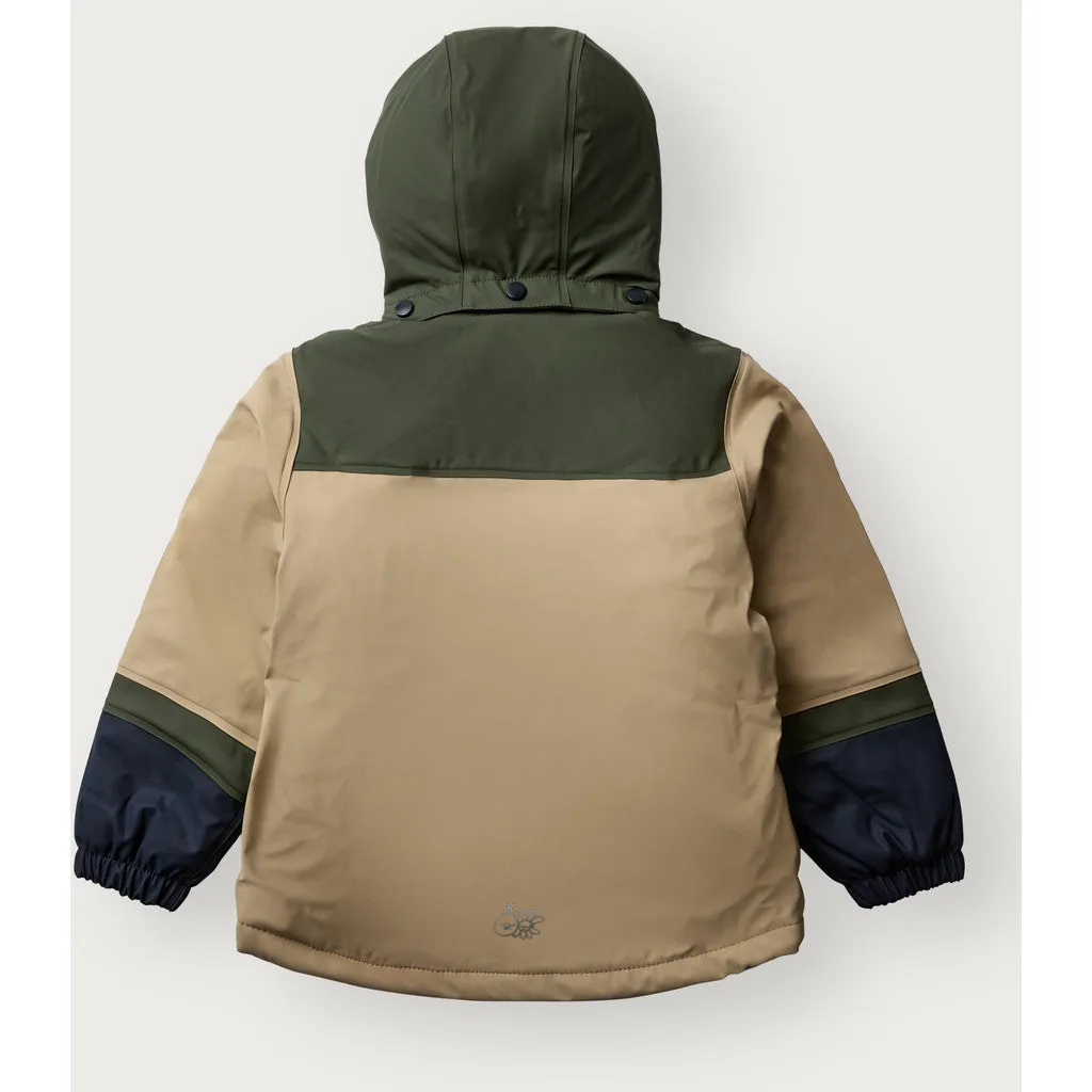 Hust & Claire Oddur Colorblock regnjakke deep ivy vandtæt