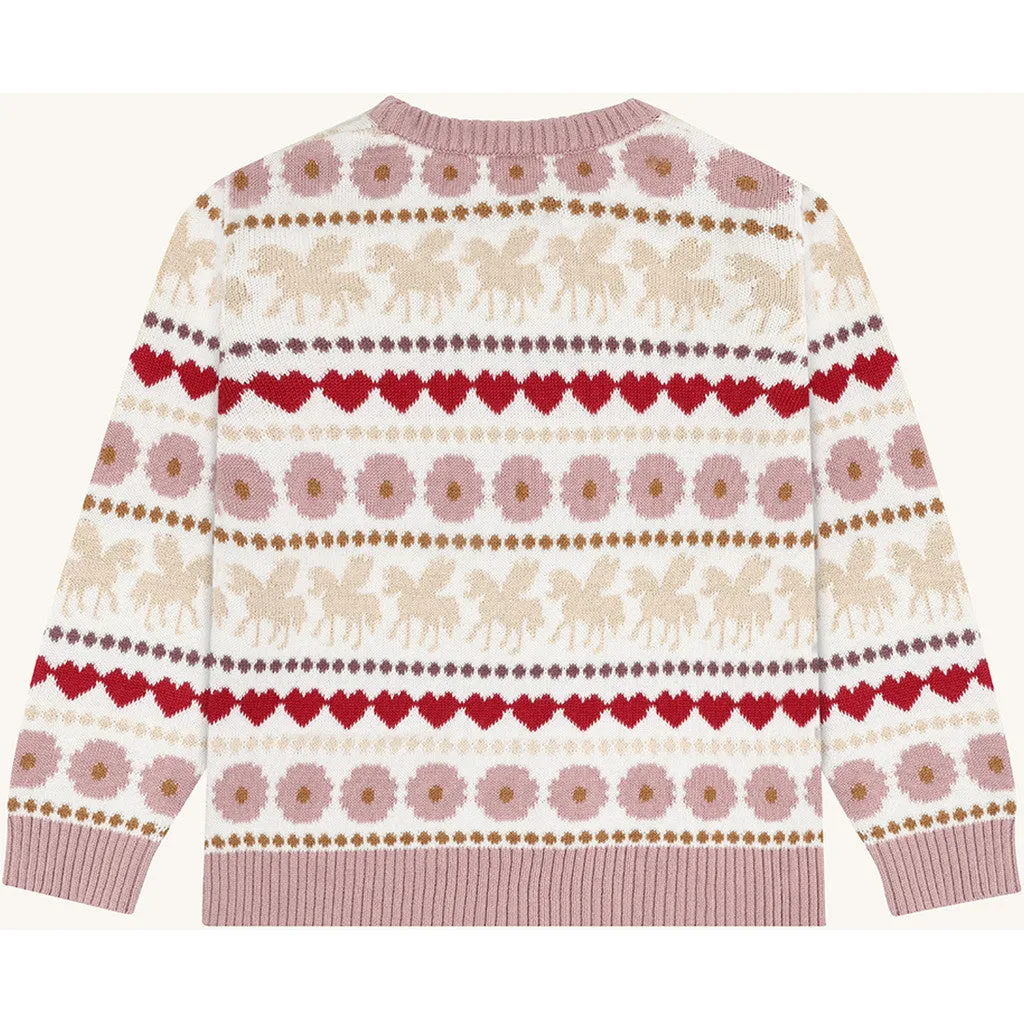 Hust & Claire Pippa Unicorn pullover Ivory bomuld