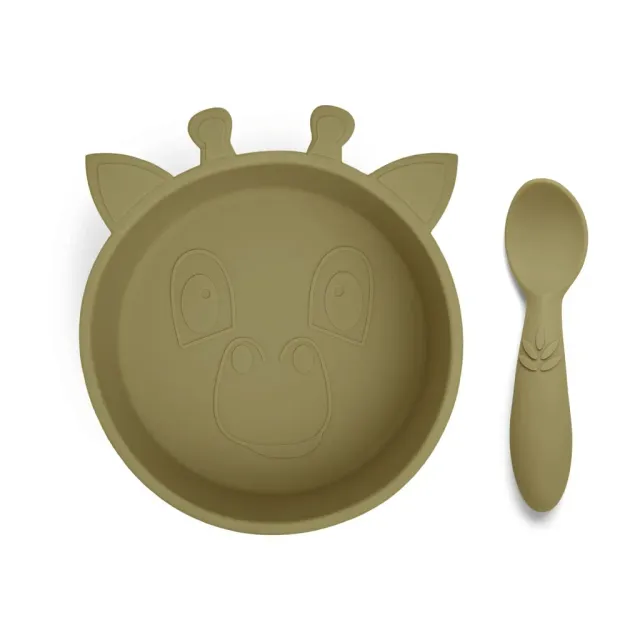 nuuroo Elia spisesæt 2-pak Olive green silikone