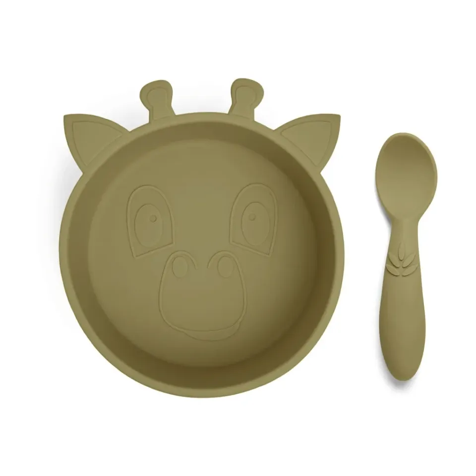 nuuroo Elia spisesæt 2-pak Olive green silikone