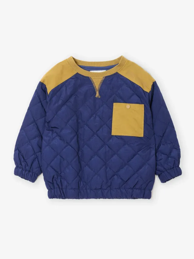 Bobo Choses All About Monsters quiltet sweatshirt midnight blue 2-3 år