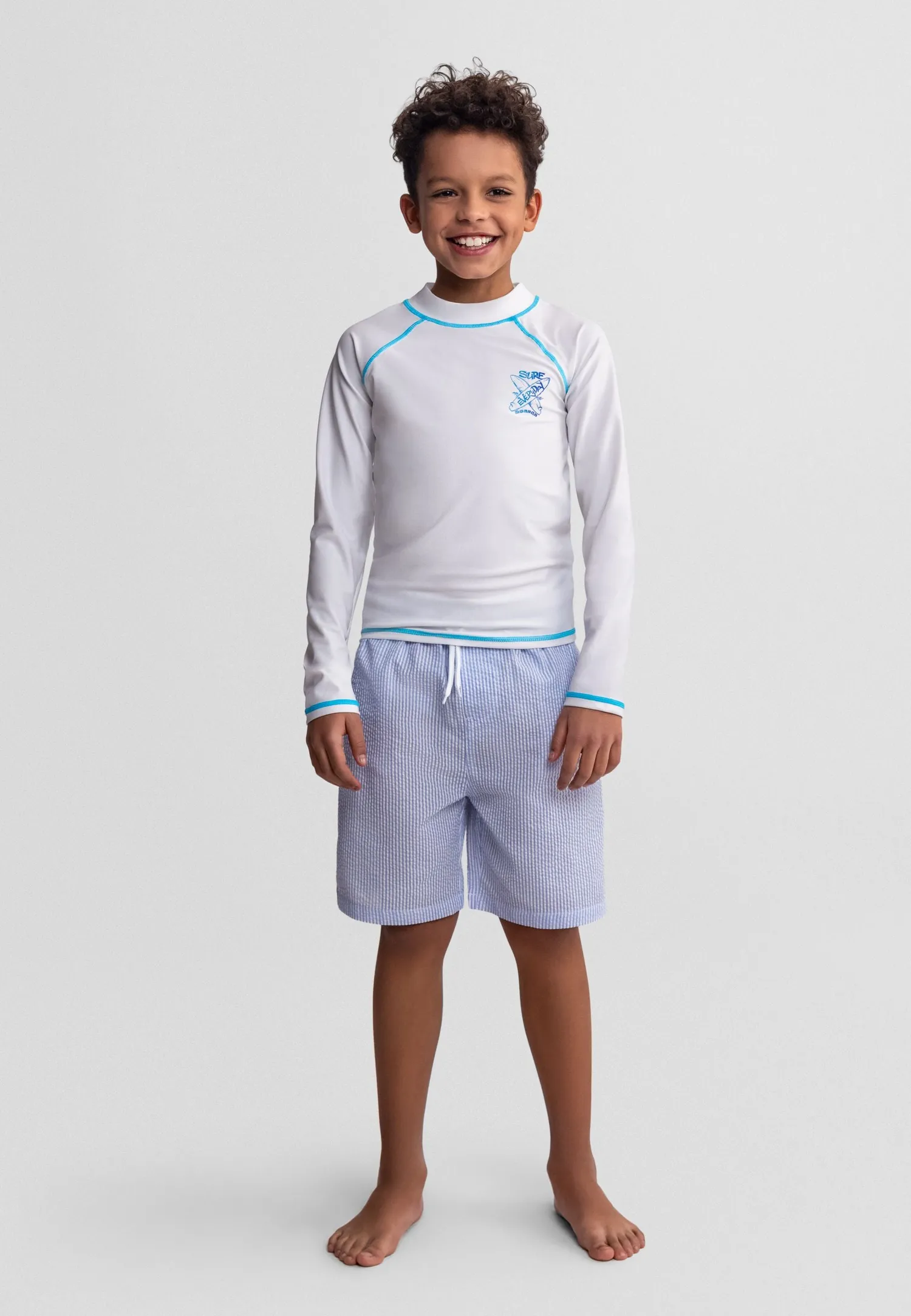 Minoti 44509 badeshorts 2-pak stribet blå polyester