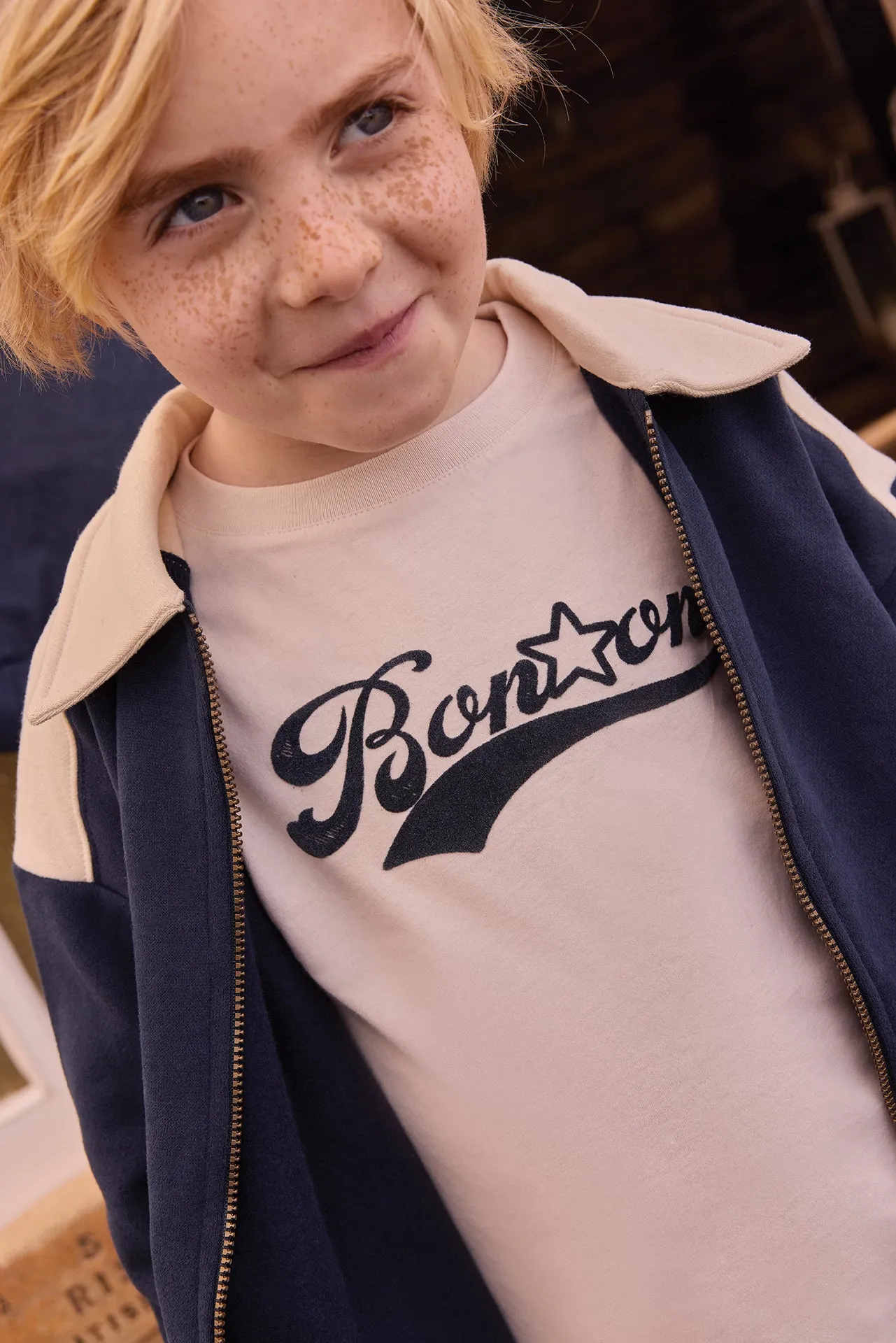 Bonton Prime vest navy lynlås bomuld