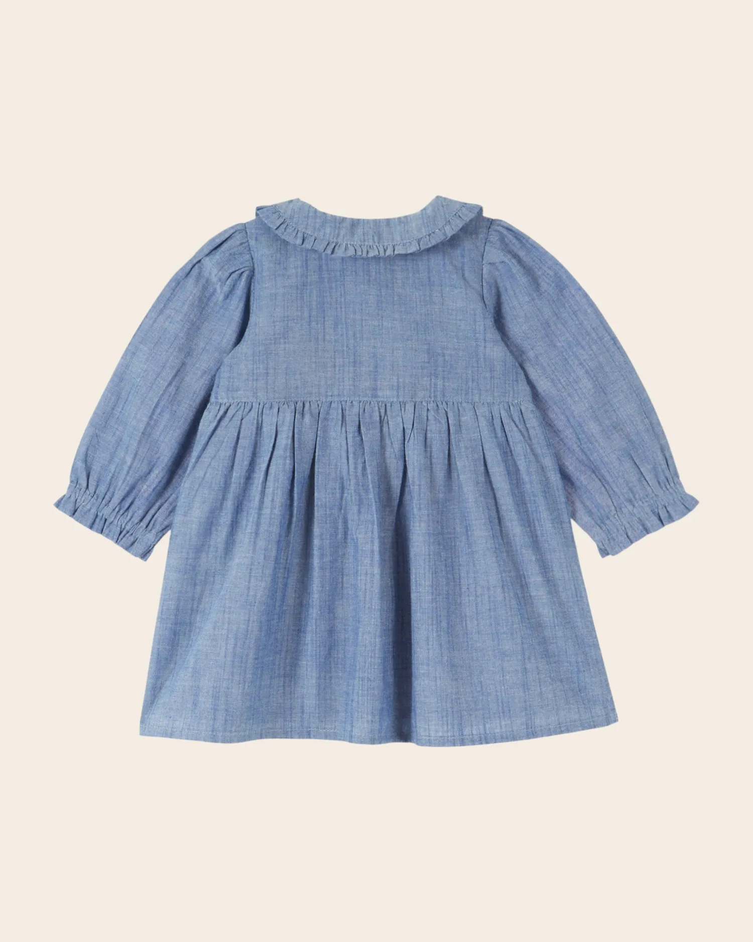 Emile et Ida Robe Smockée Chambray kjole blå 03M-14A