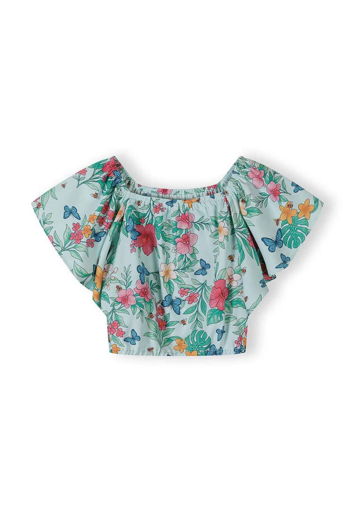 Minoti 44661 sæt mint viskose blomster