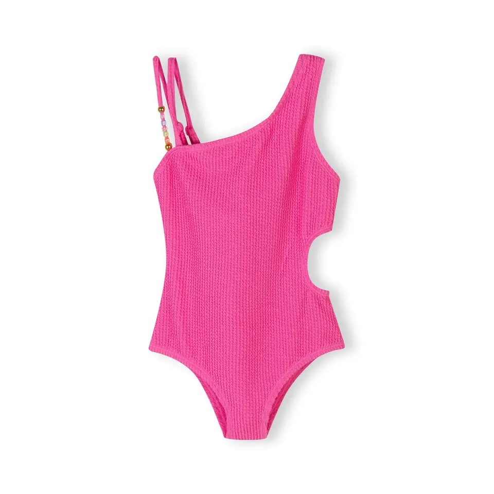 Minoti badedragt pink one-shoulder str. 98-152