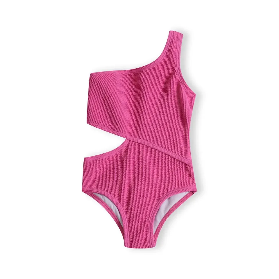 Minoti 42172 badedragt til piger neonpink one-shoulder