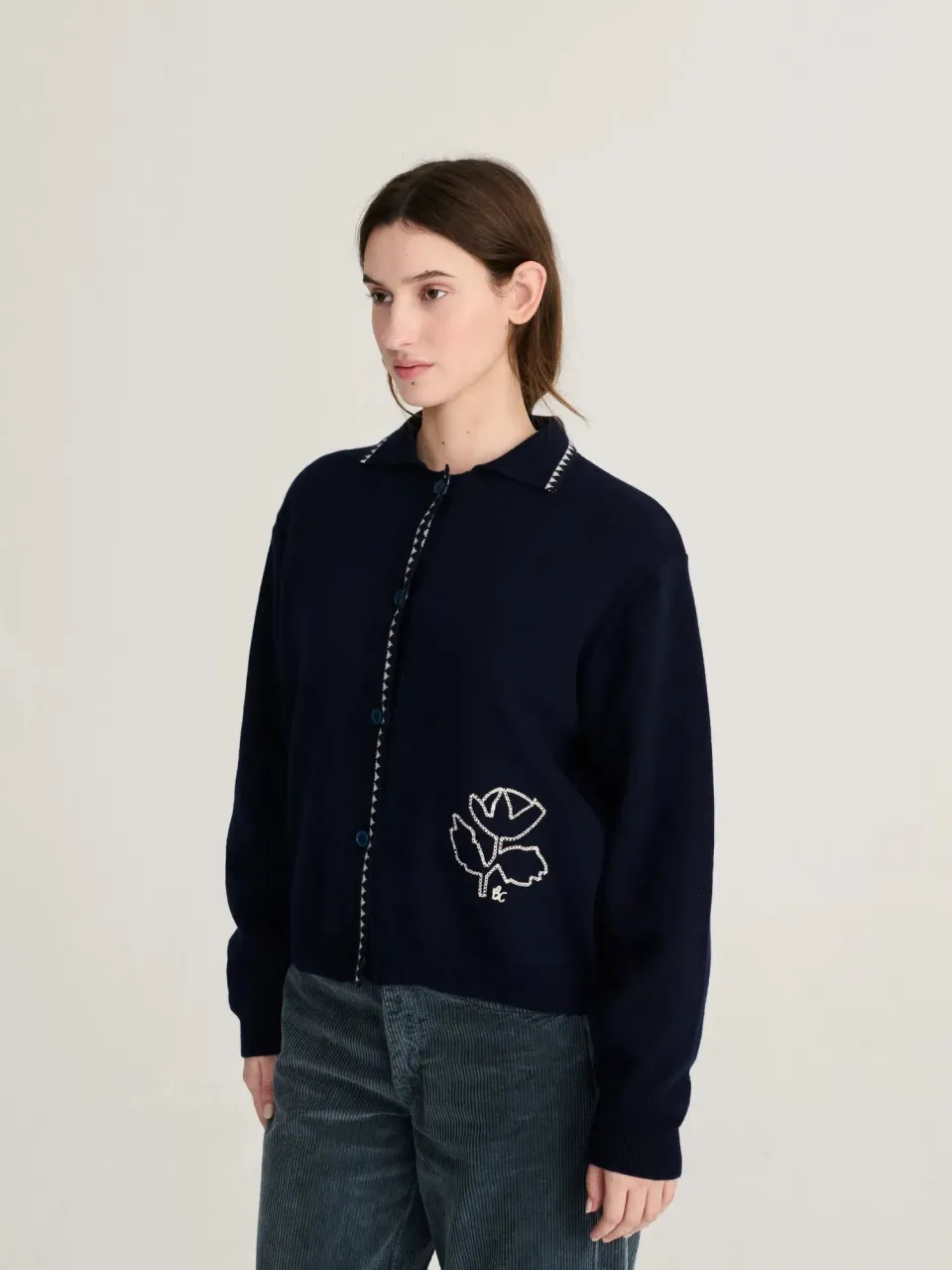 Bobo Choses Vibrant Flower cardigan midnight blue uld