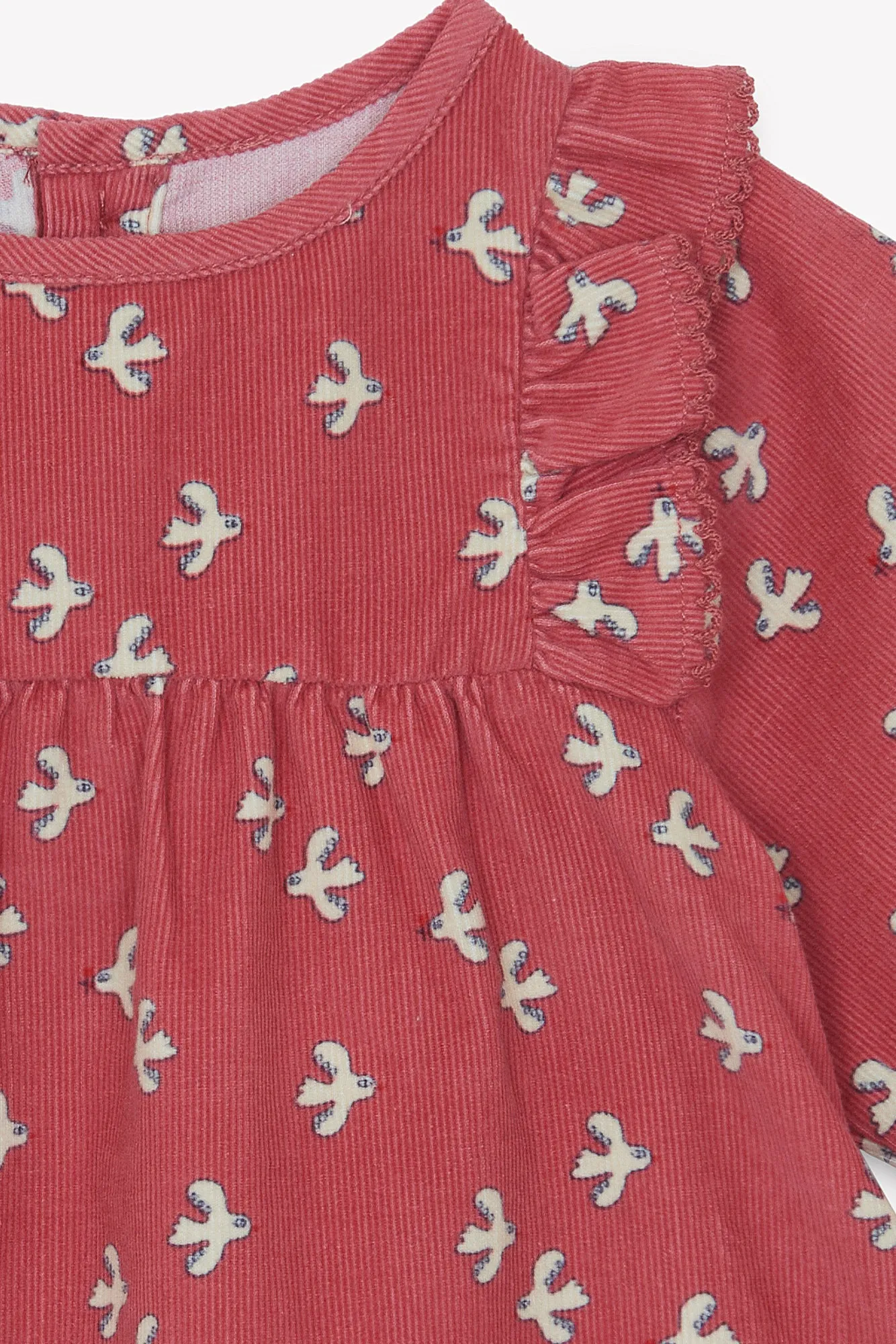 Bonton Mirtle Little Birdy kjole rosa fløjl