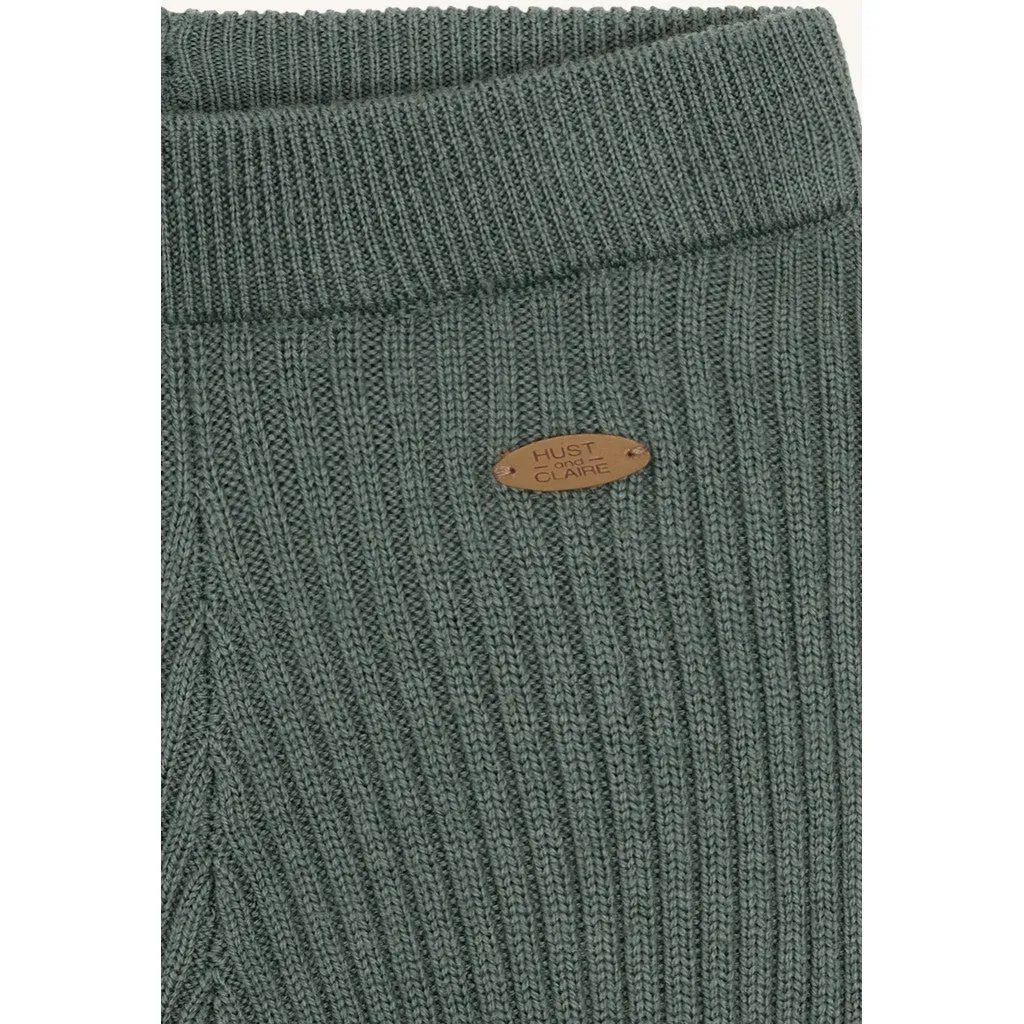 Hust & Claire Lui Wool Rib leggings Balsam Green merino