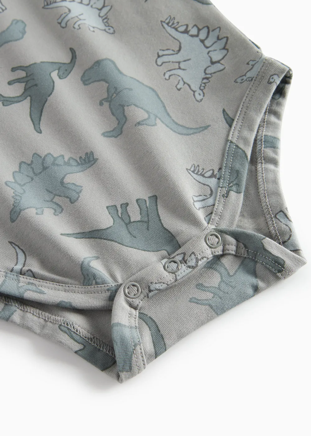 MarMar Bo bodystocking Dino Jungle økologisk bomuld