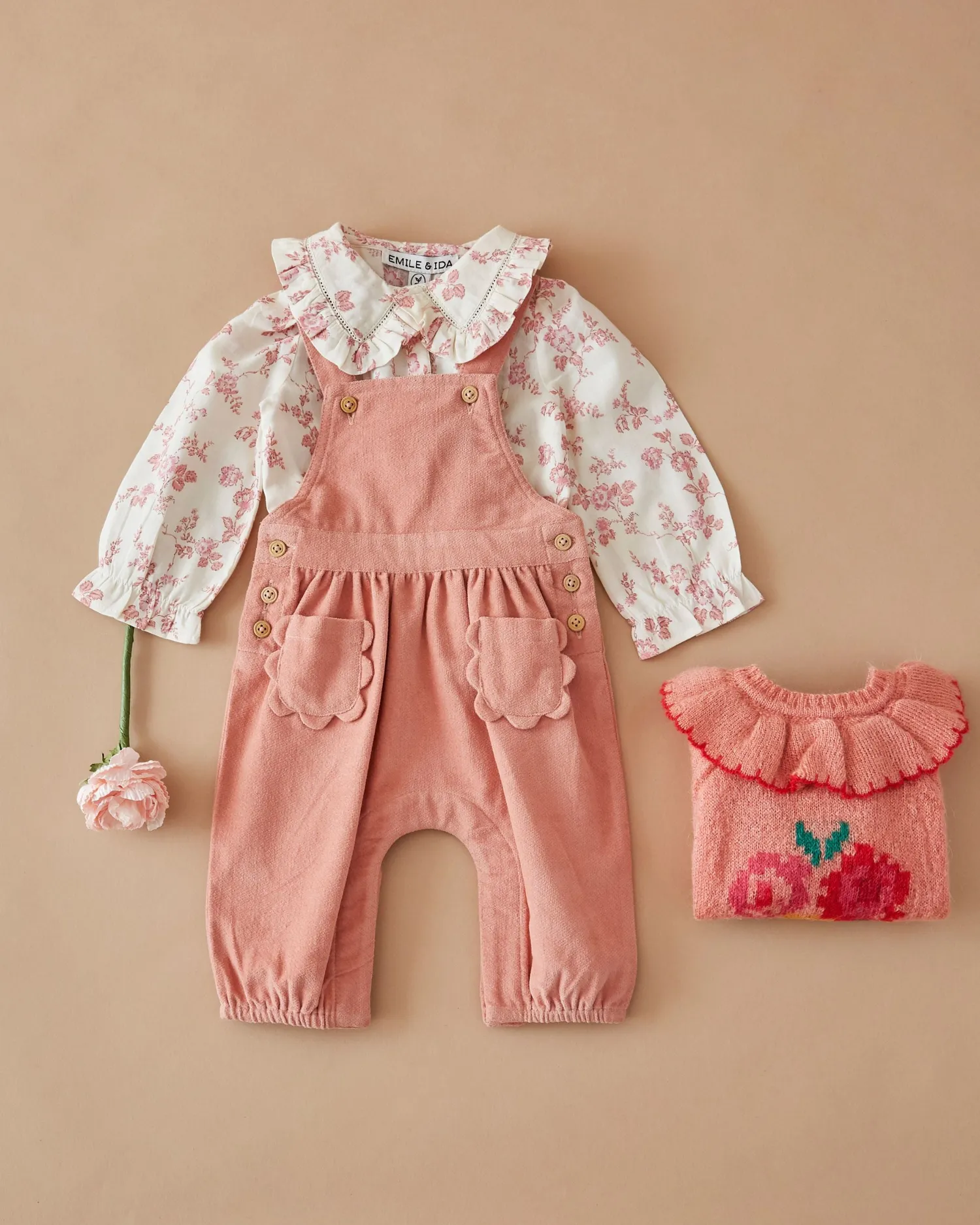 Emile et Ida Blush cardigan rosa mohairuld