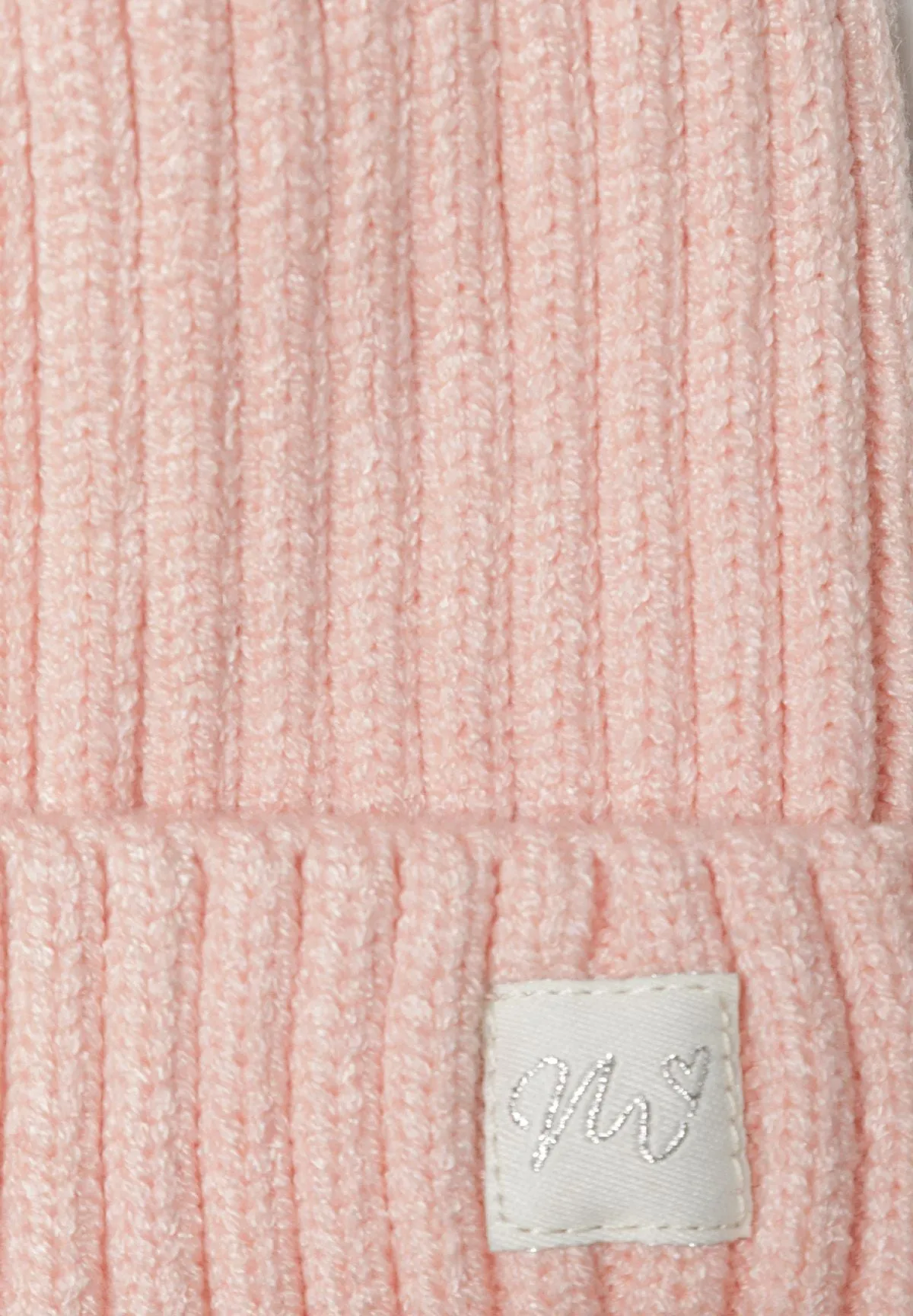 Minoti 41581 hue lyserød 56 rib med pompom
