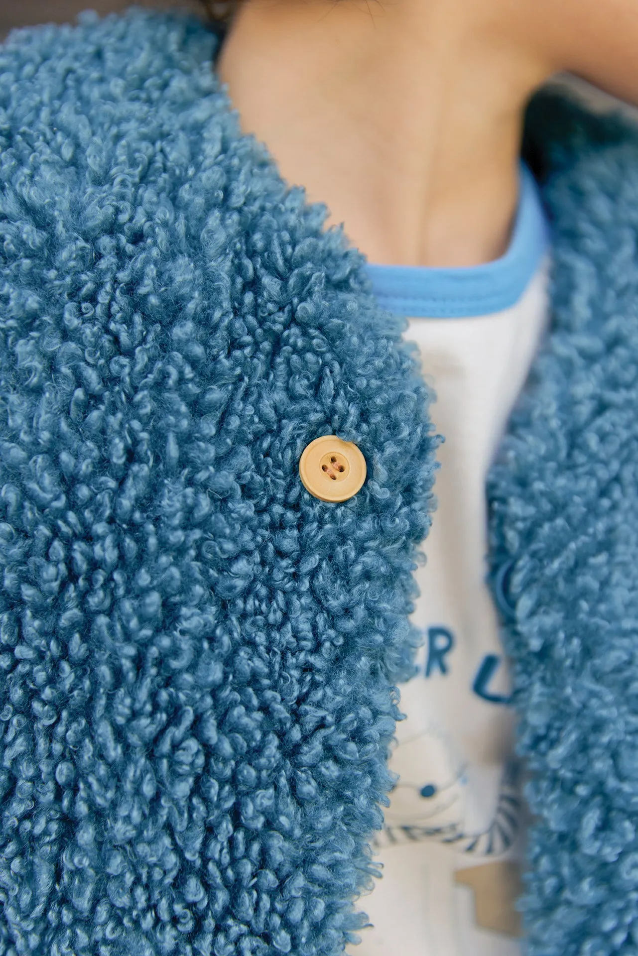 Bonton Beti Blue Lake vest sherpa blå