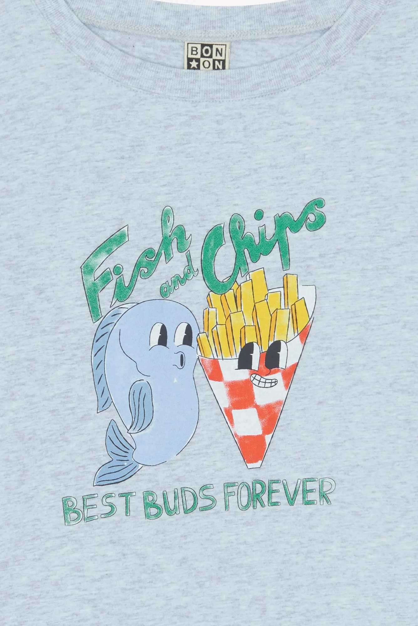 Bonton Taxo Fish Chips T-shirt grå til børn