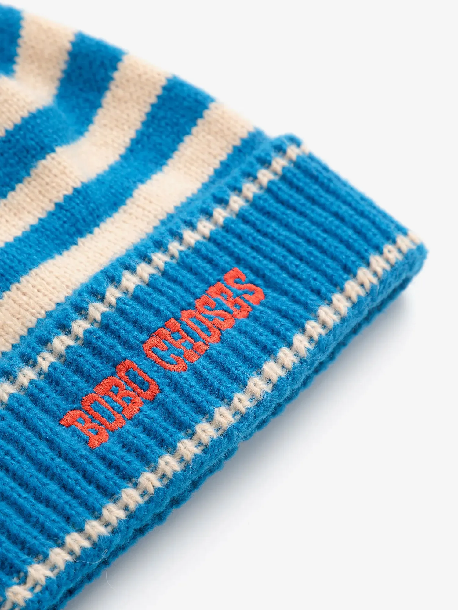 Bobo Choses Stripes strikket hue lyseblå genbrug