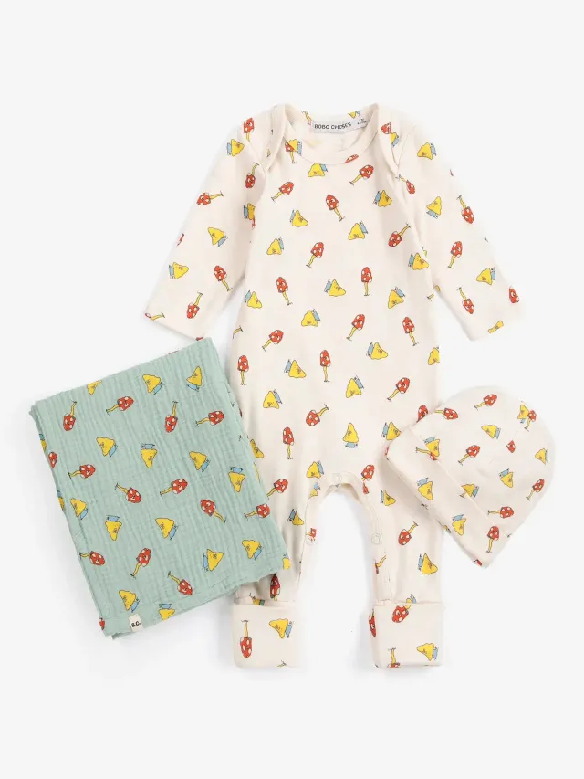 Bobo Choses Mush Monster gavesæt offwhite 1M-12M økologisk