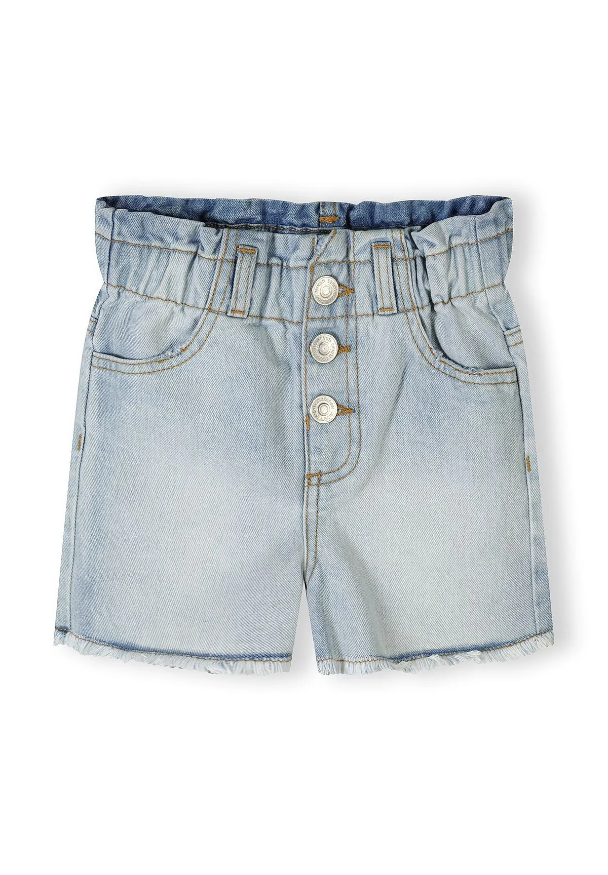 Minoti 44941 jeansshorts 2-pak blå/hvid denim