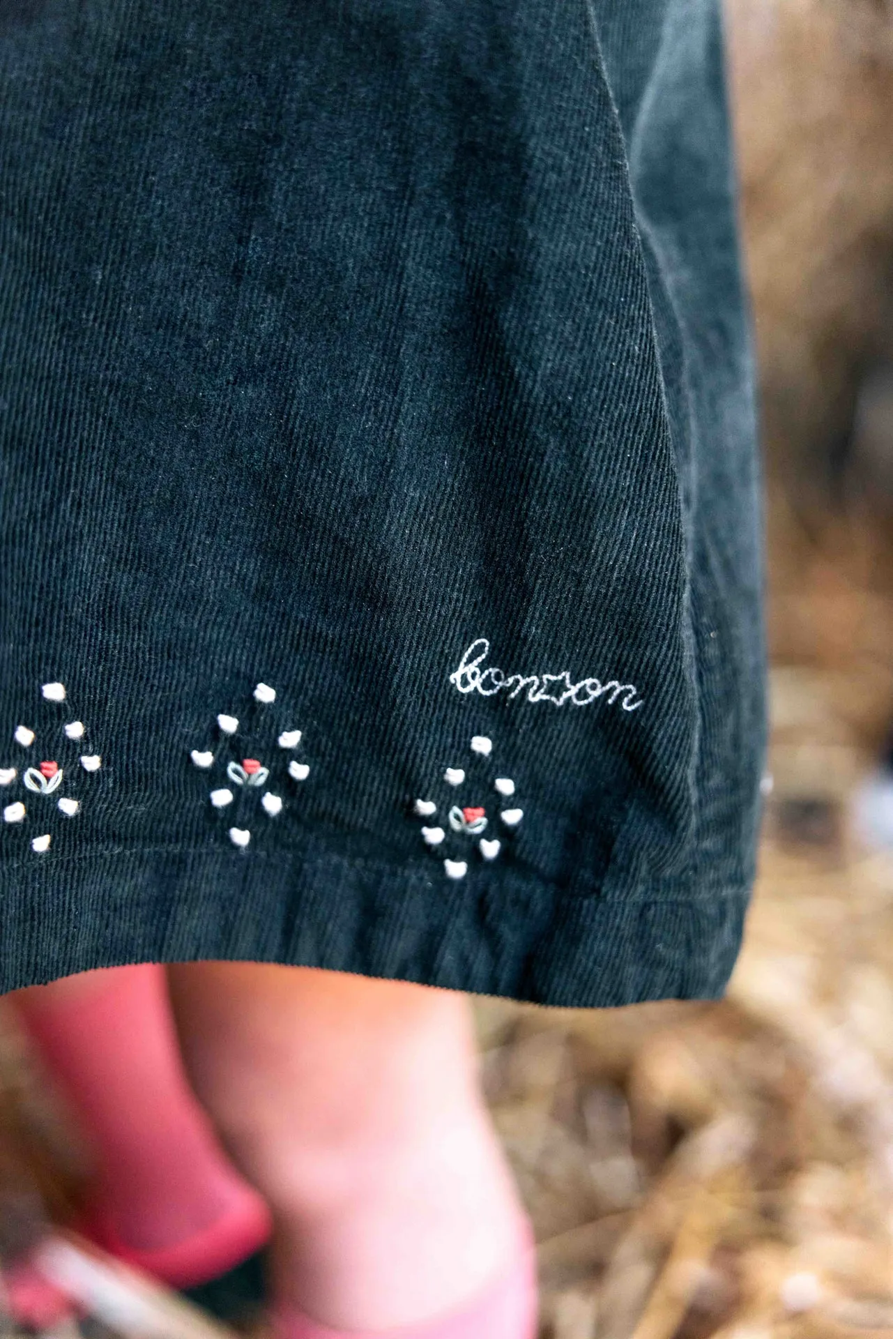 Bonton Madeleine Black Bird kjole sort fløjl