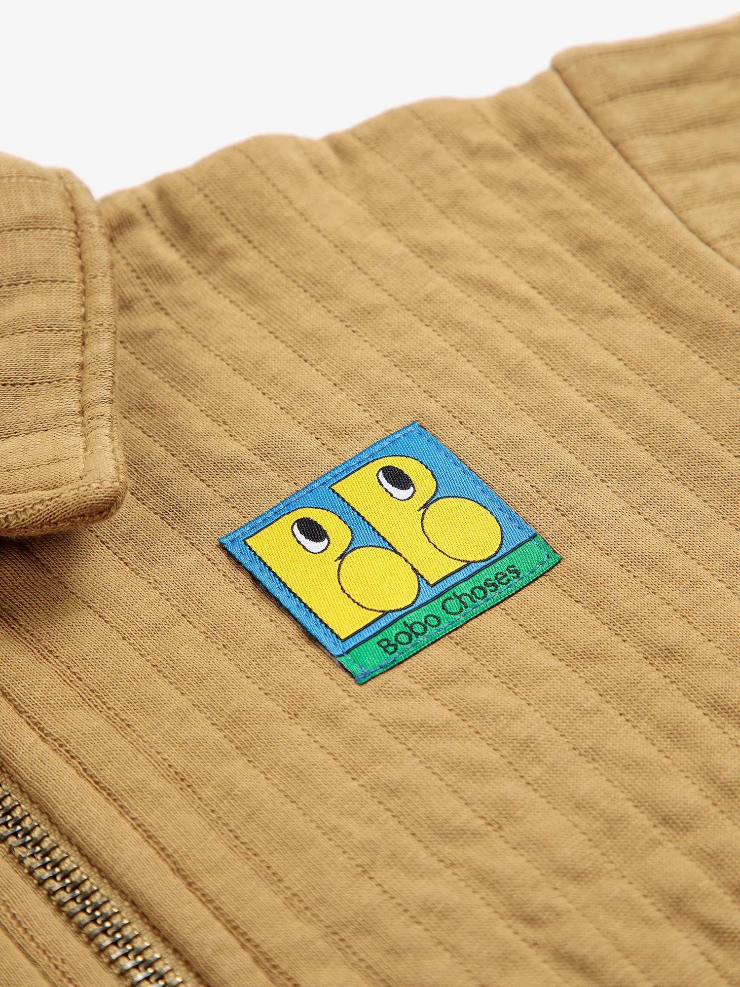 Bobo Choses Booo Bo Choses Tag quilted zipped sweatshirt kaki