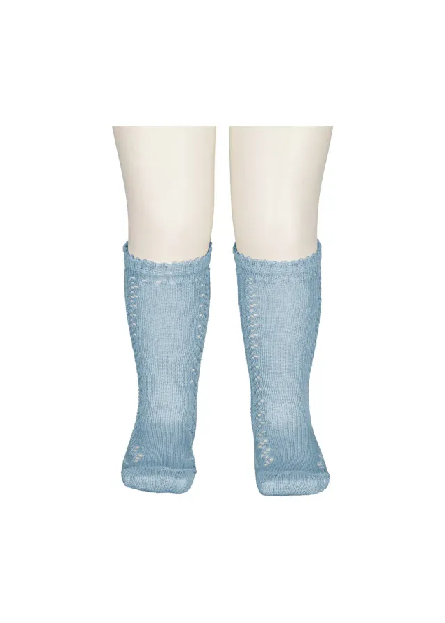 MarMar Knee Socks Pointelle knæstrømper Sky Blue