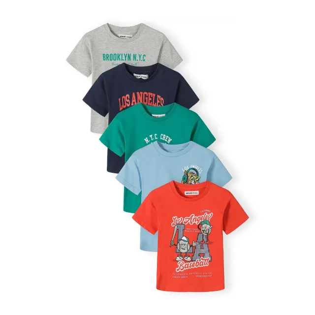 Minoti 44867 t-shirts til drenge 5-pak bomuld med print