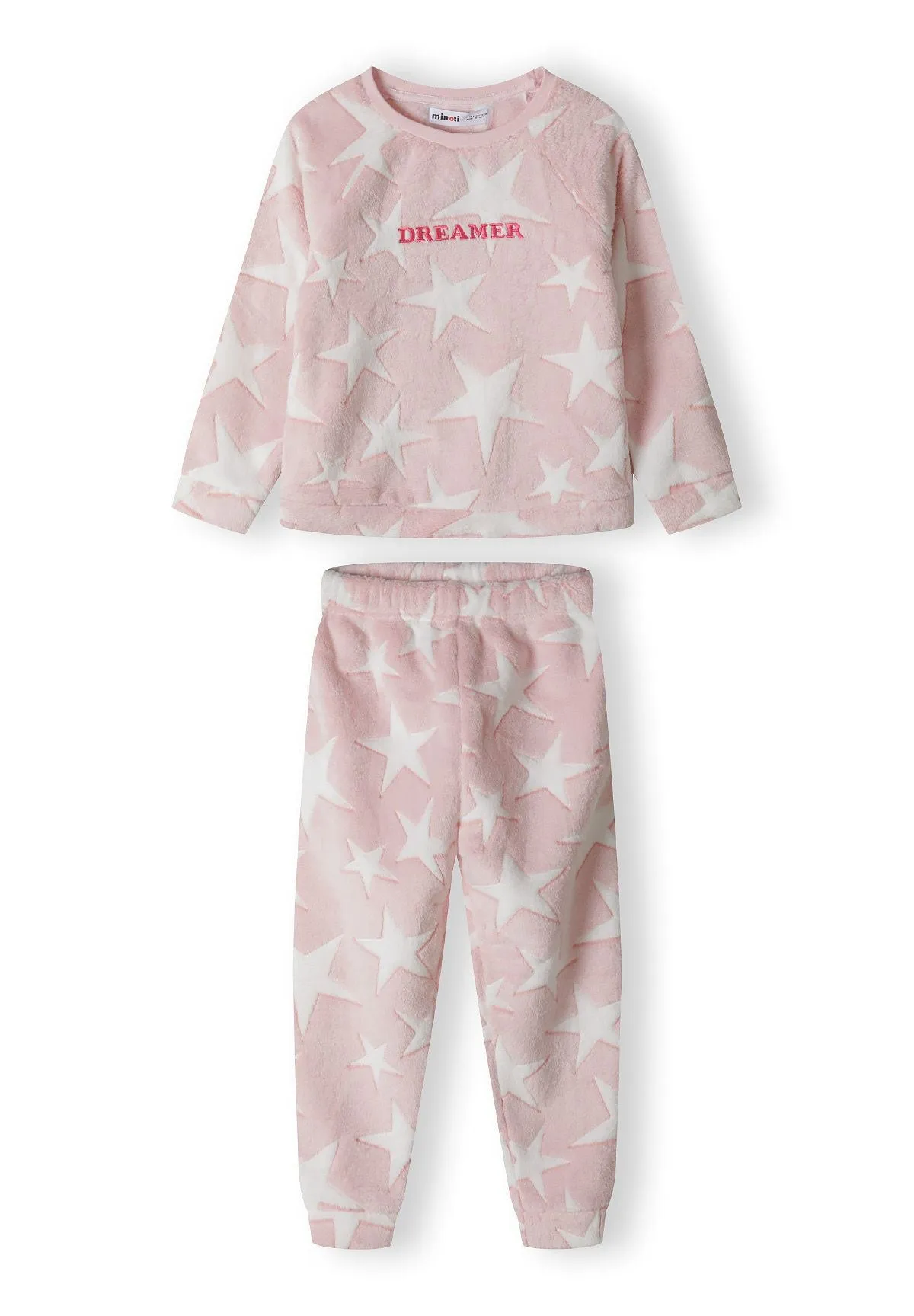 Minoti 41559 pyjamas fleece rosa stjerner