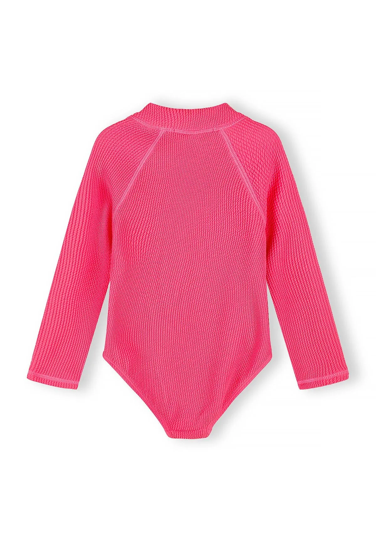 Minoti badedragt pink langærmet polyester