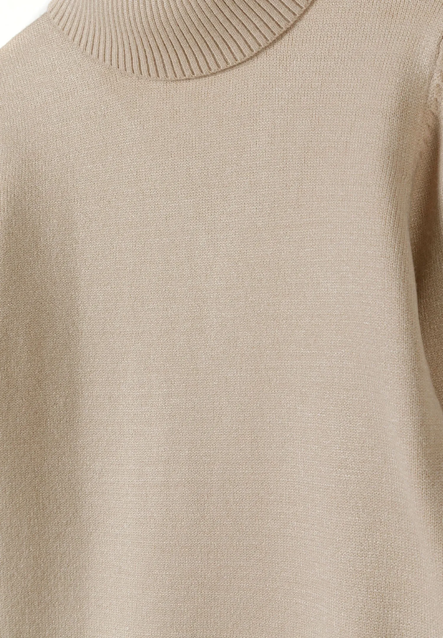 Minoti 43897 rullekravetrøje beige til piger rib