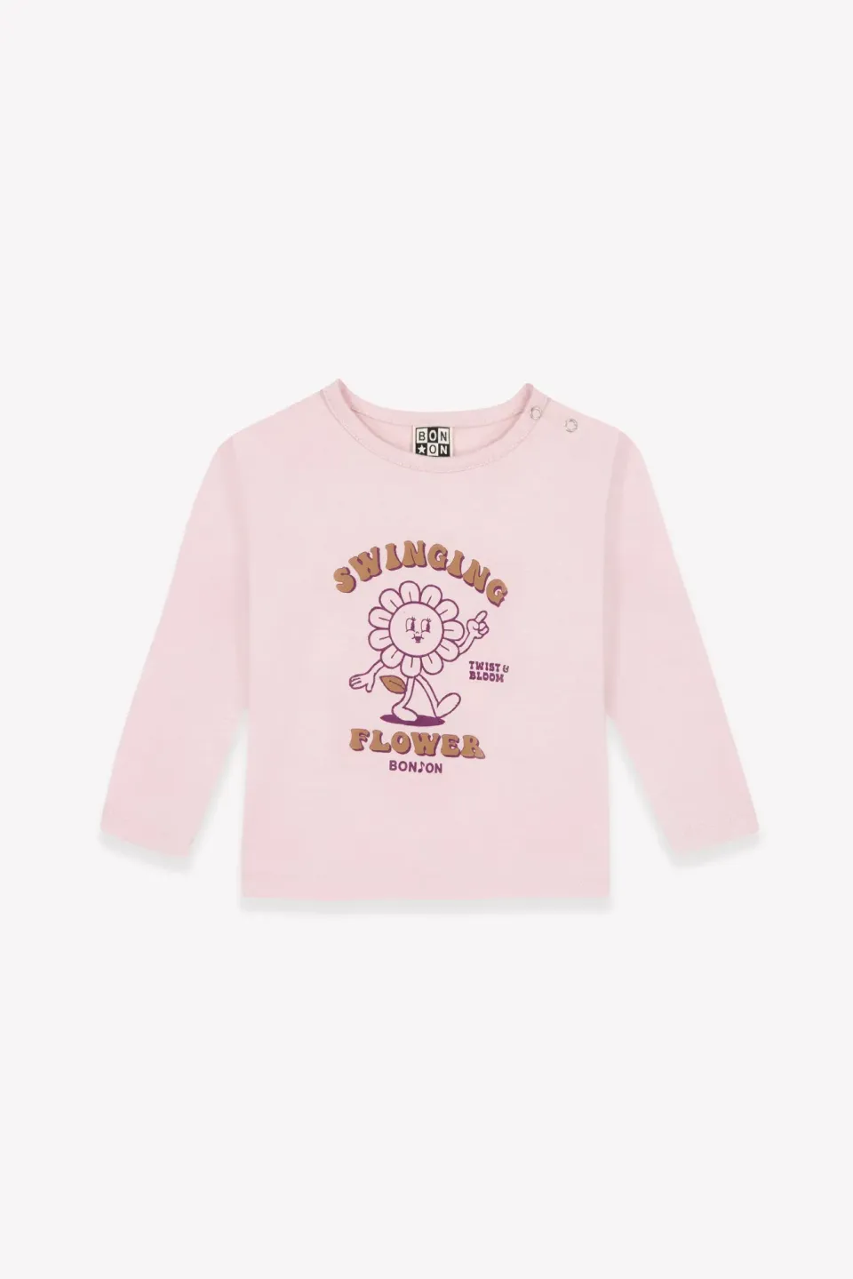 Bonton Taxi Swinging Coton T-shirt rosa til baby