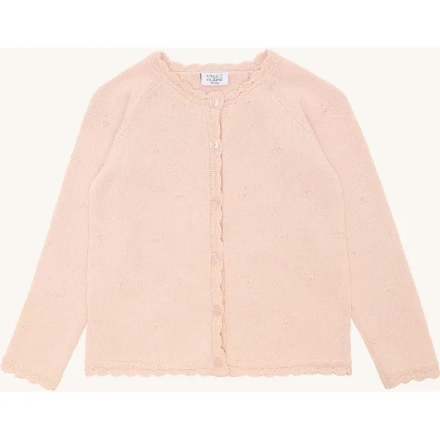 Hust & Claire Cilja Pointelle cardigan Quartz bomuld