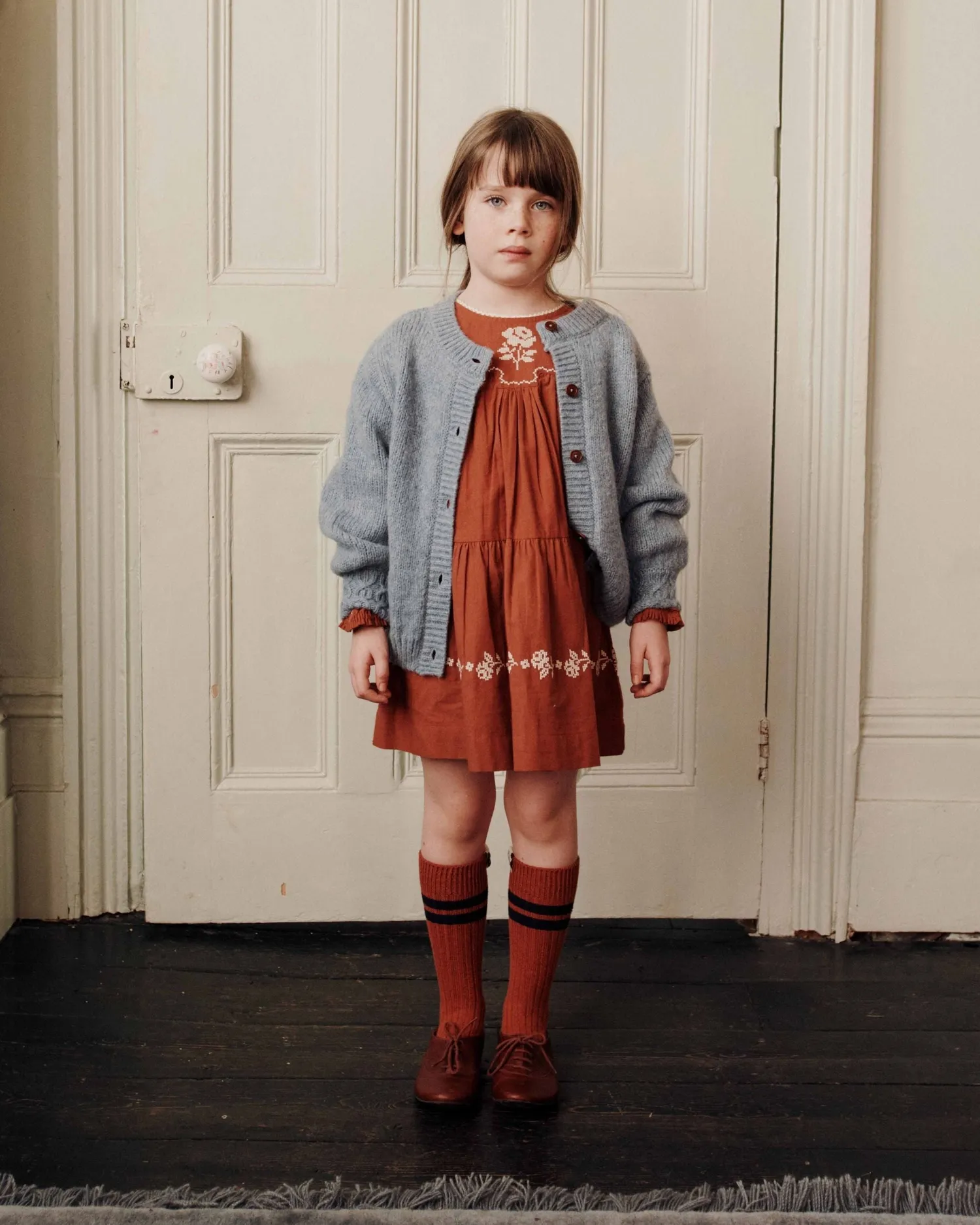 Emile et Ida Lac Cardigan Blå Merino 3M-14A