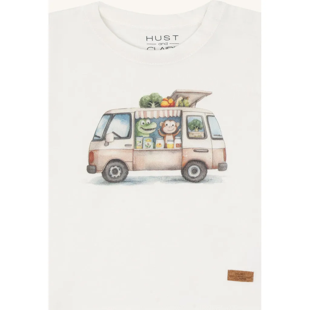 Hust & Claire HCAugust Vegie Truck T-shirt Ivory Bomuld