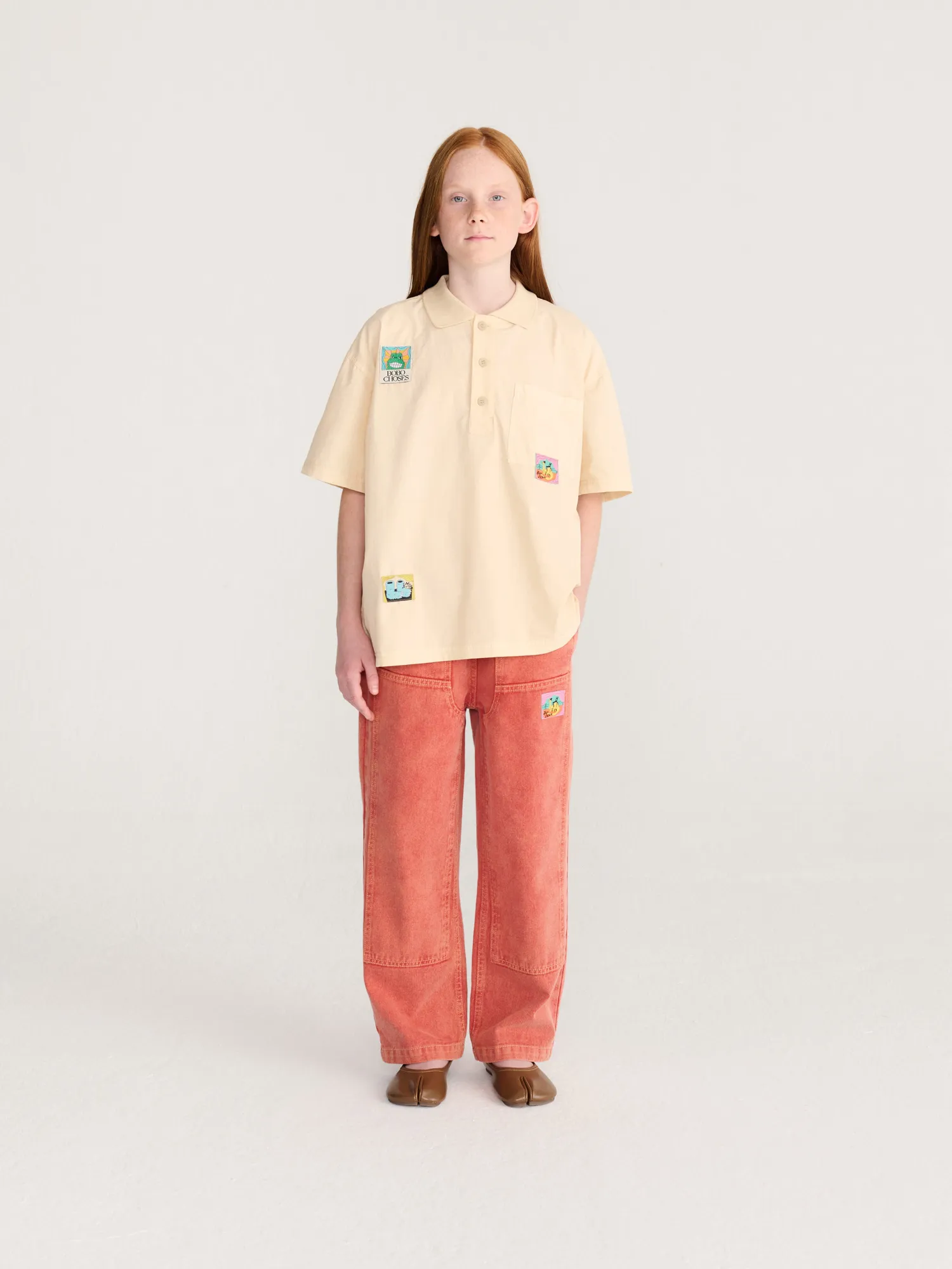 Bobo Choses Bobo Labelled Boxy Skjorte Offwhite Økologisk Bomuld