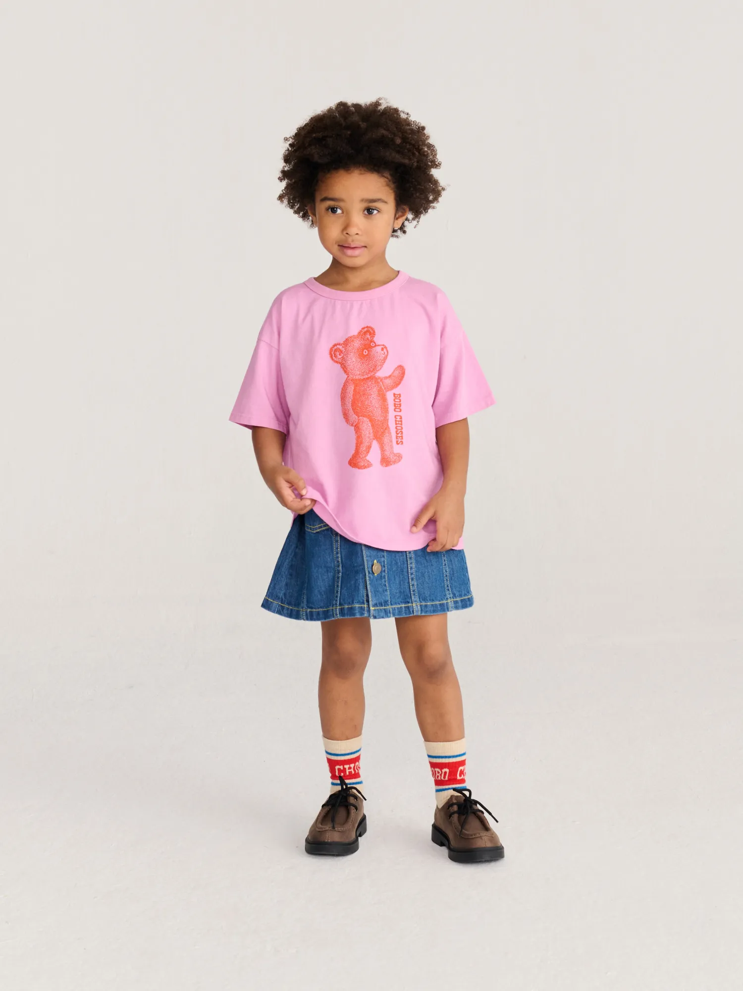 Bobo Choses Softpaw Monster t-shirt lyserød økologisk bomuld