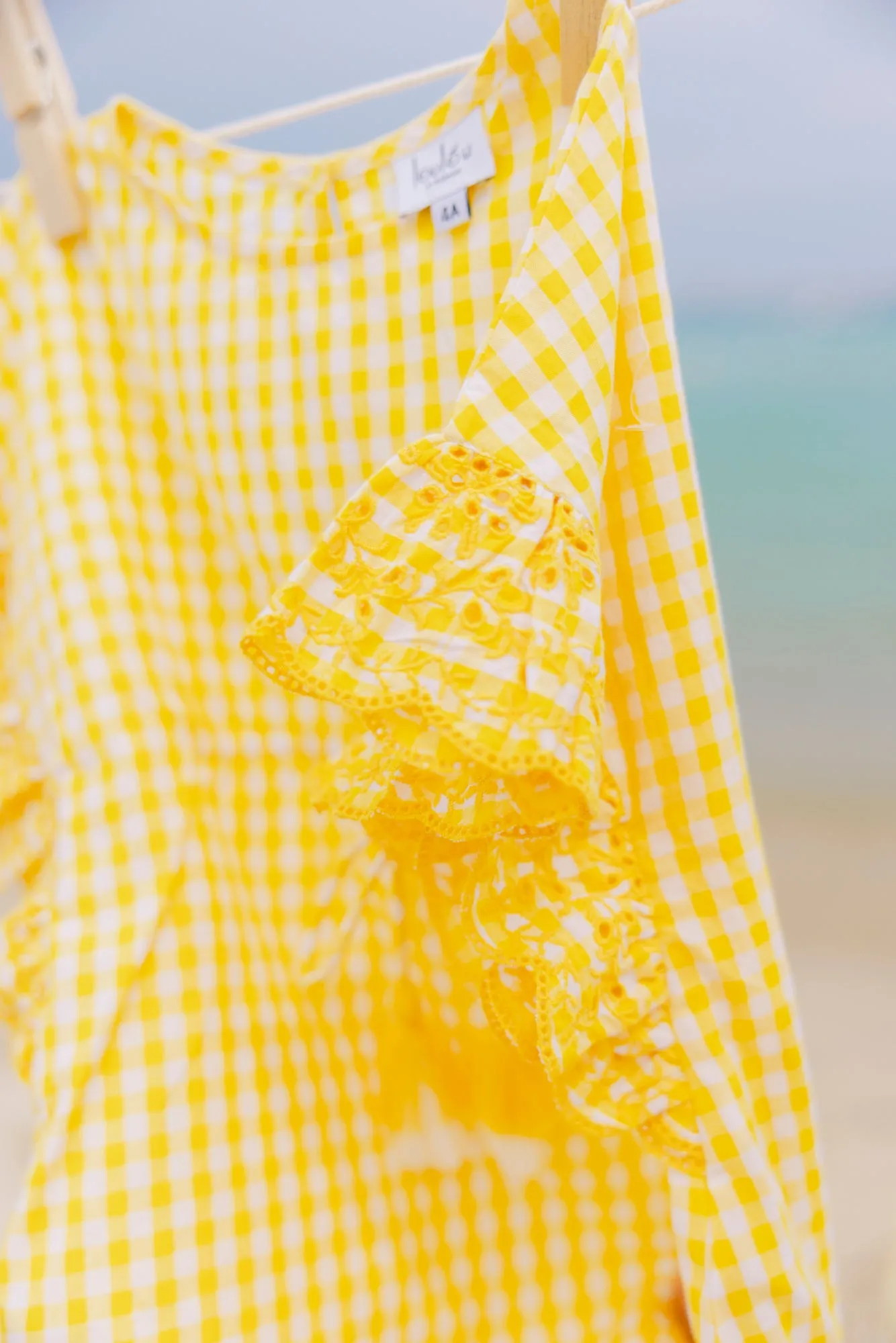 Bonton Loulou Vichy bluse gul ternet bomuld