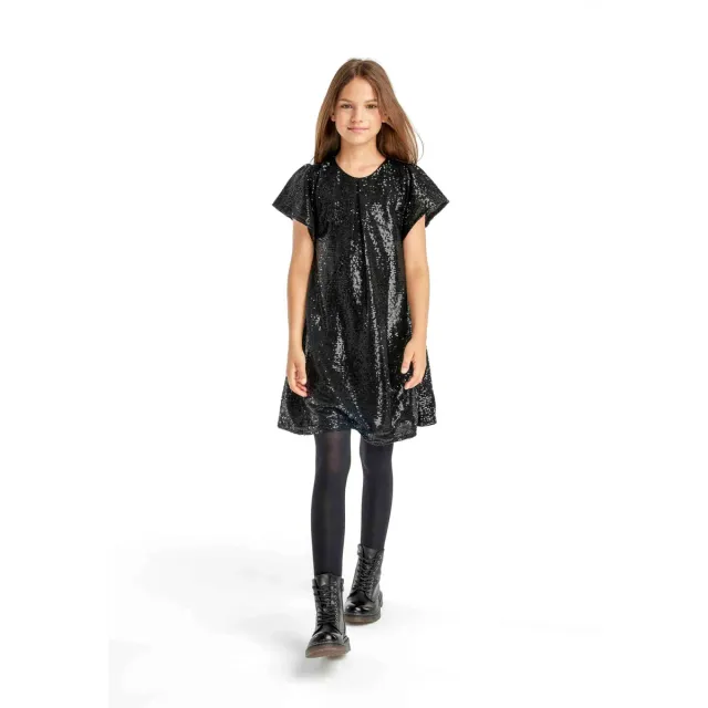 Minoti 39771 pailletkjole sort fest polyester