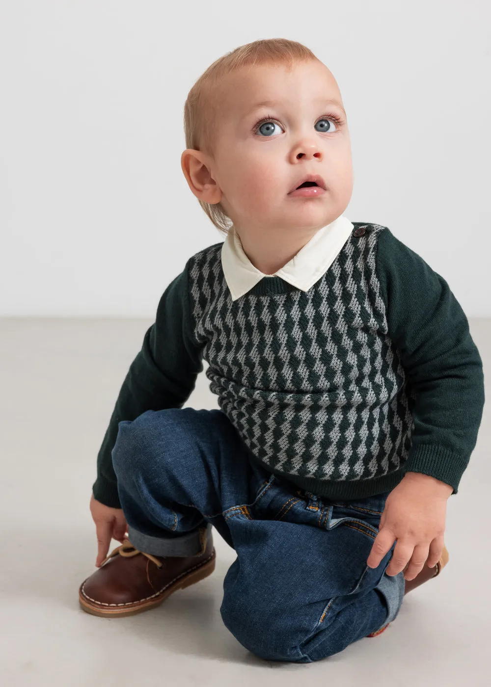 MarMar Tano B striktrøje Dark Leaf Pattern baby