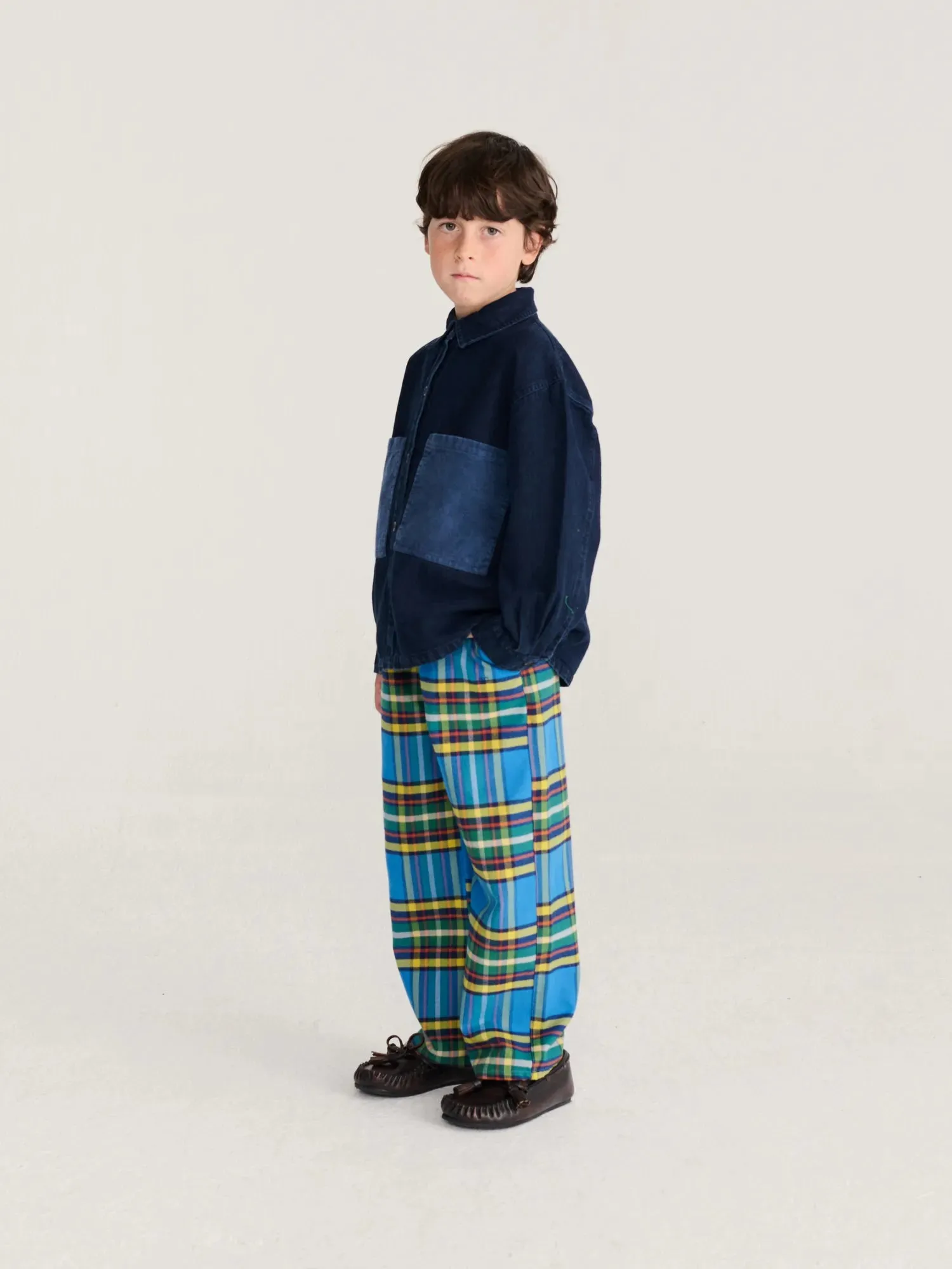 Bobo Choses Tartan All Over vævede bukser blå