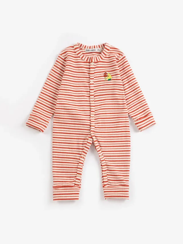Bobo Choses Mush Monster Duo Stripes sparkedragt offwhite slim fit