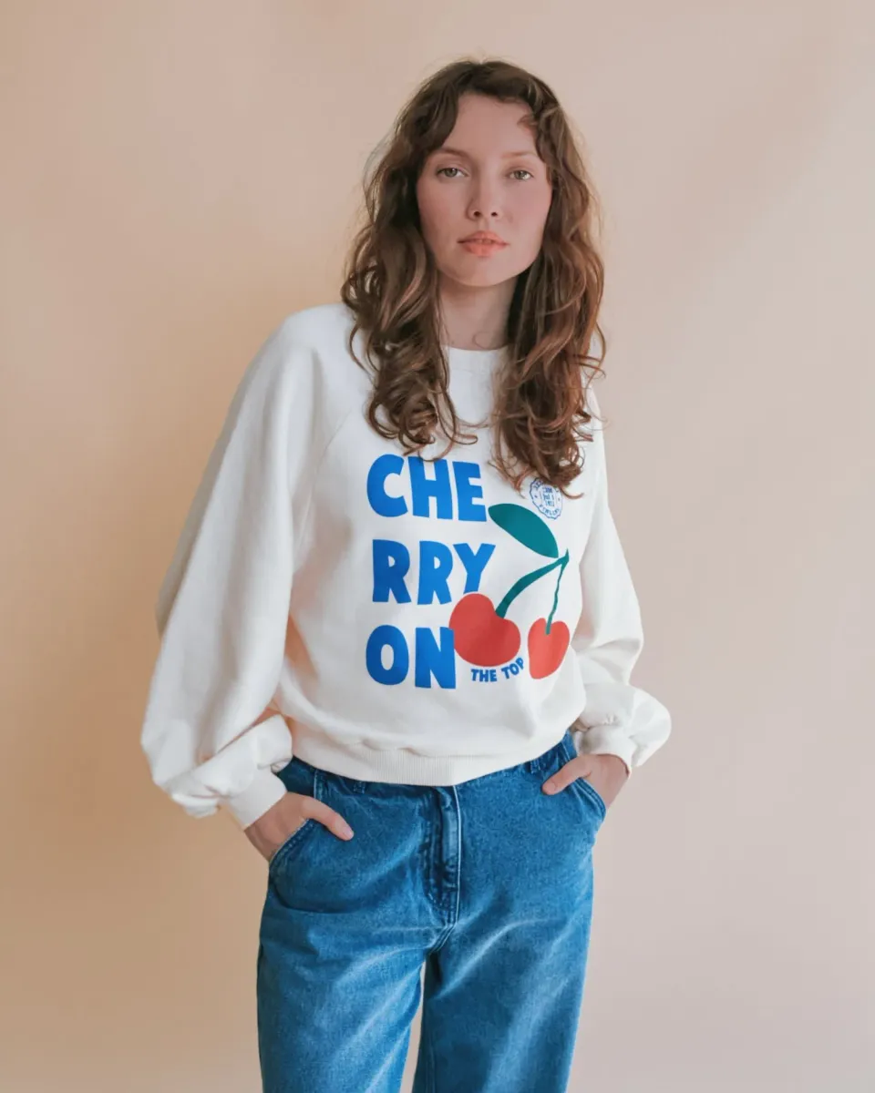 Emile et Ida Cherry sweatshirt ecru dame